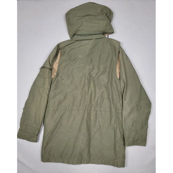 VINTAGE Eddie Bauer Jacket Mens Small Chore Hooded Heavy Utility Convertible - Picture 2 of 7